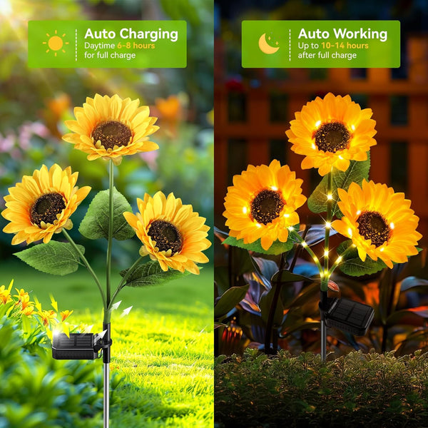 Solar Sunflower Garden Lights