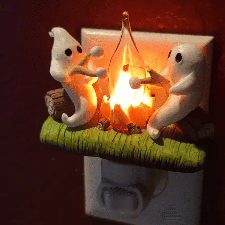 Cozy Ghost Campfire Nightlight