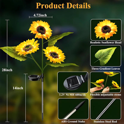 Solar Sunflower Garden Lights