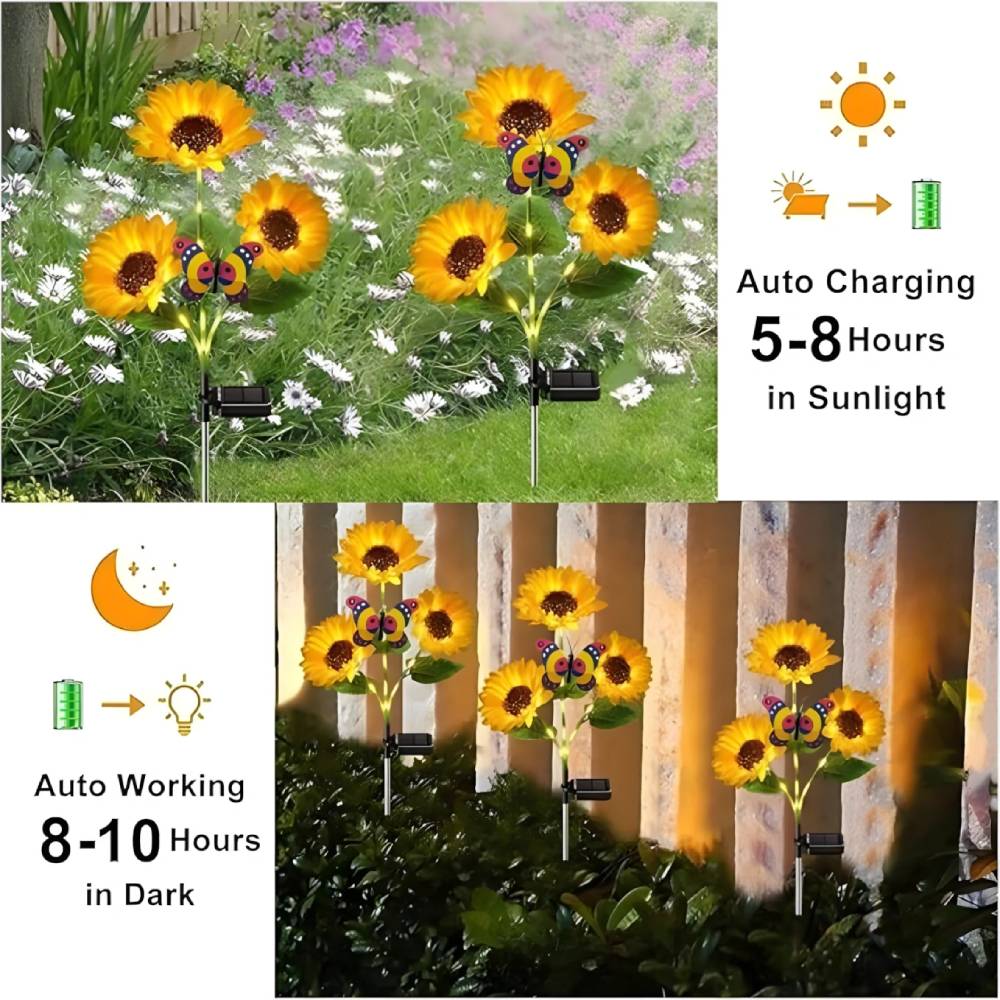 Solar Sunflower Garden Lights