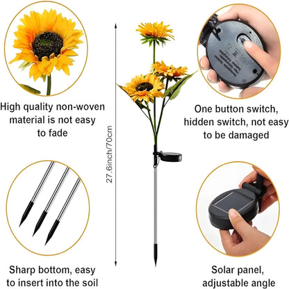 Solar Sunflower Garden Lights